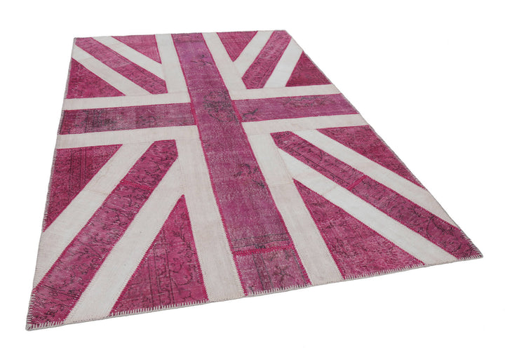 7x10 British Flag Patchwork Rug - 22660