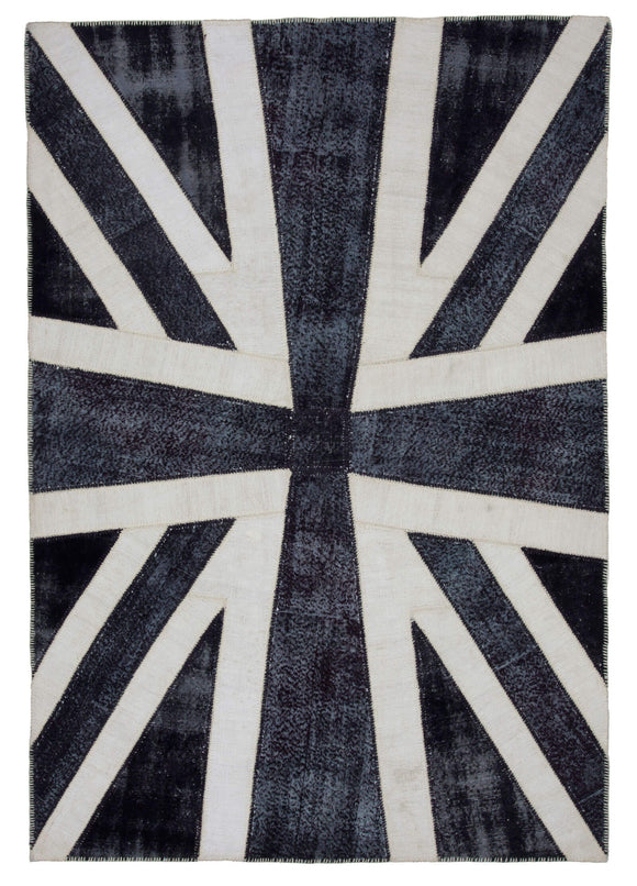 7x10 British Flag Patchwork Rug - 22661