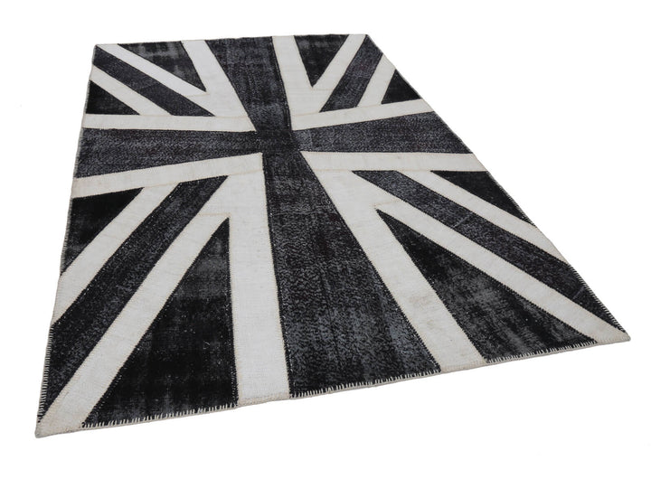 7x10 British Flag Patchwork Rug - 22661