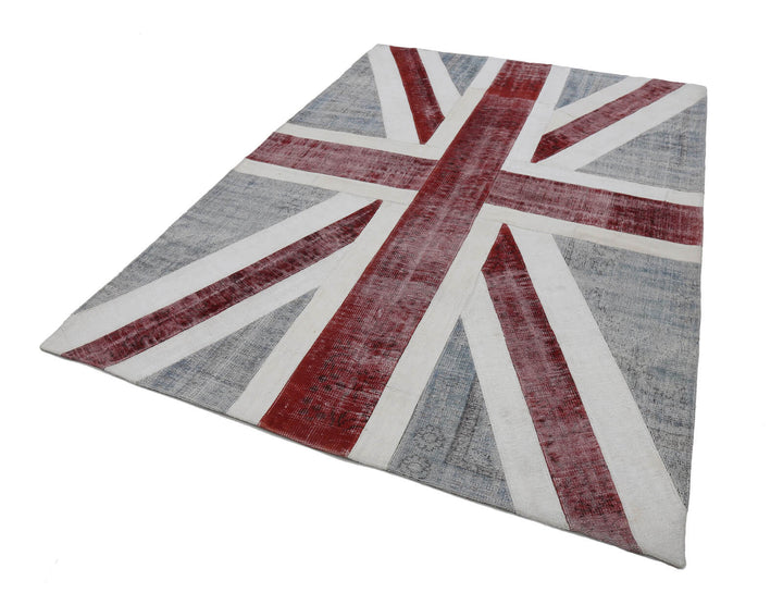 7x10 British Flag Patchwork Rug - 22663
