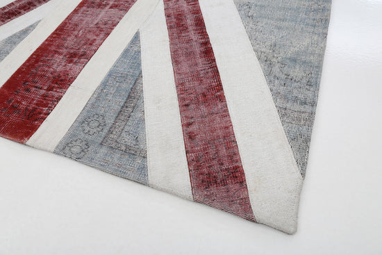 7x10 British Flag Patchwork Rug - 22663