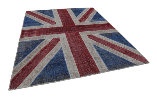 8x10 British Flag Patchwork Rug - 22664