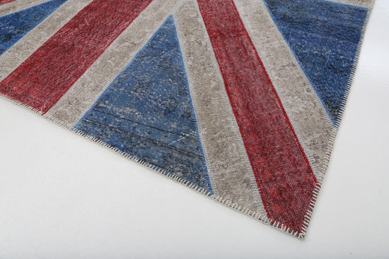 8x10 British Flag Patchwork Rug - 22664