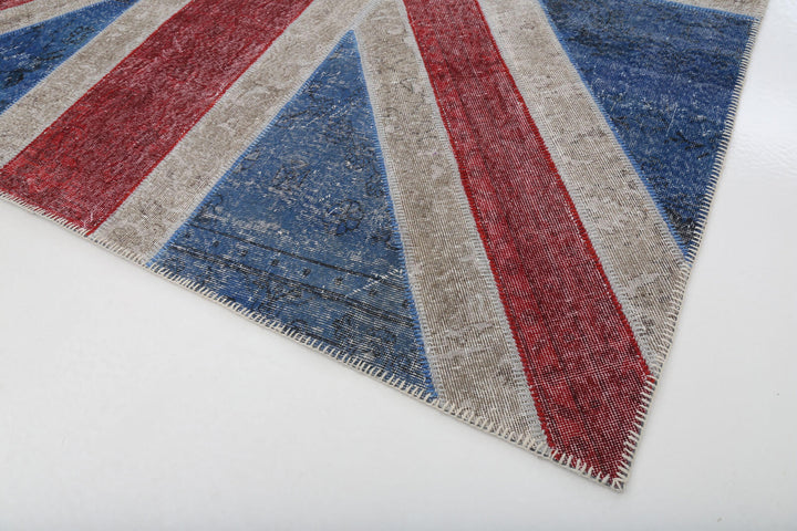 8x10 British Flag Patchwork Rug - 22664