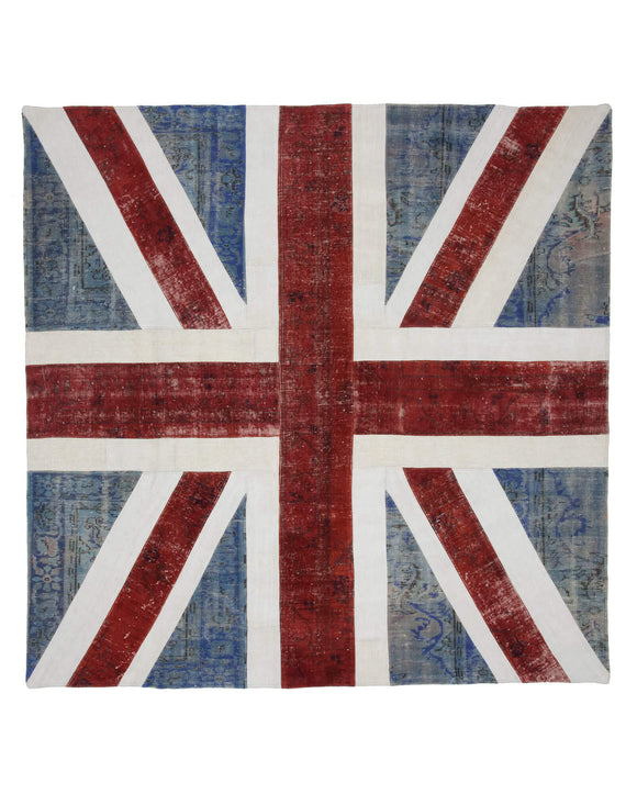 9x9 British Flag Patchwork Rug - 22666
