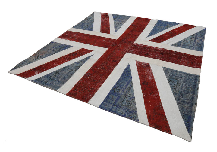 9x9 British Flag Patchwork Rug - 22666