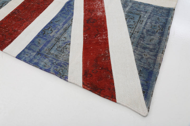 9x9 British Flag Patchwork Rug - 22666