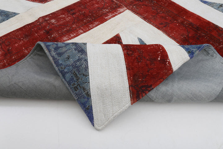 9x9 British Flag Patchwork Rug - 22666