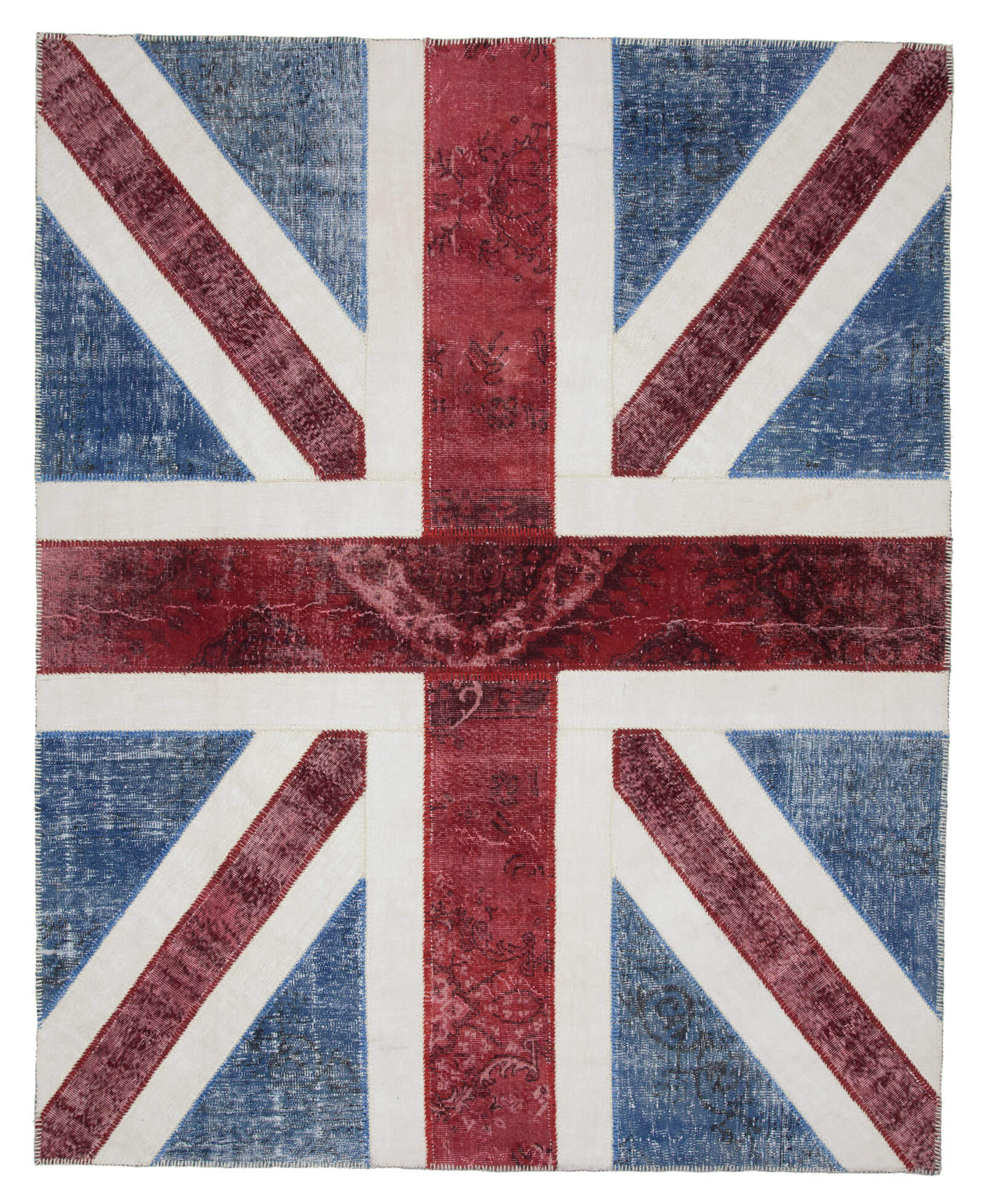 8x10 British Flag Patchwork Rug - 22667