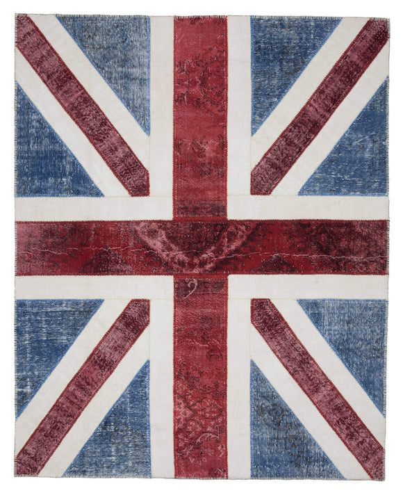 8x10 British Flag Patchwork Rug - 22667