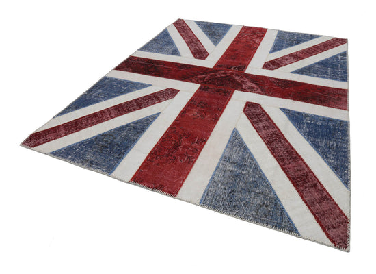 8x10 British Flag Patchwork Rug - 22667