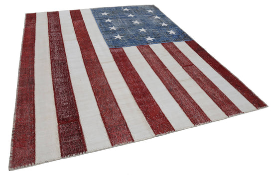 8x10 American Flag Patchwork Rug - 22672