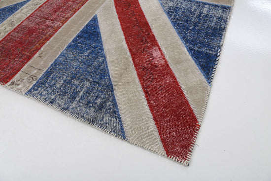 8x10 British Flag Patchwork Rug - 22673