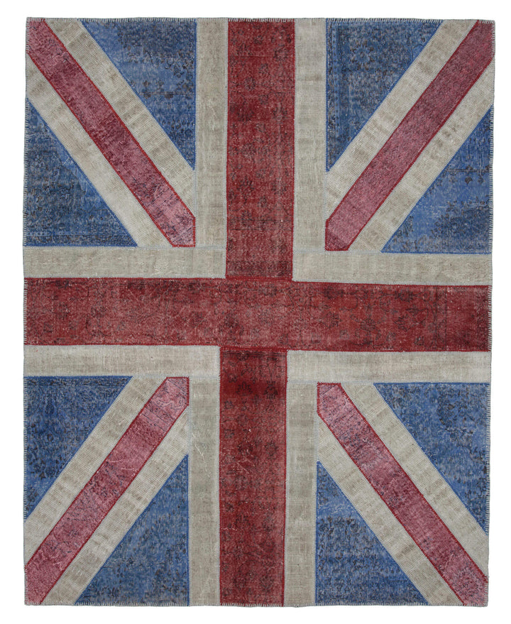 8x10 British Flag Patchwork Rug - 22674