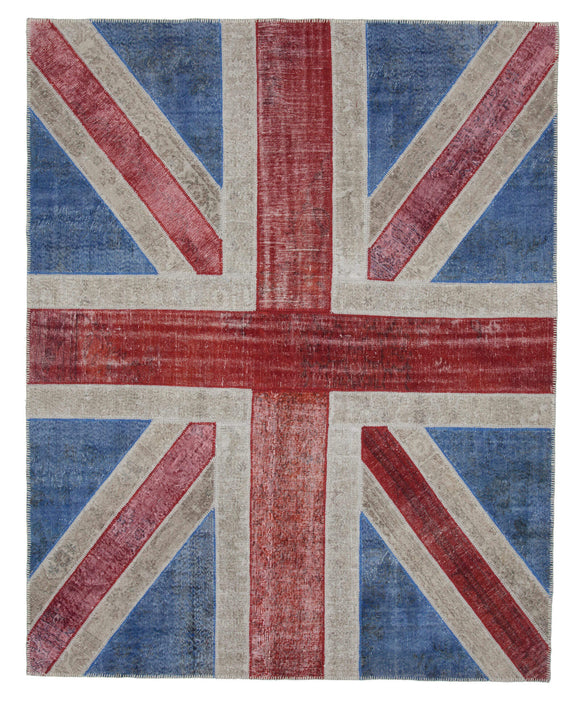 8x10 British Flag Patchwork Rug - 22675