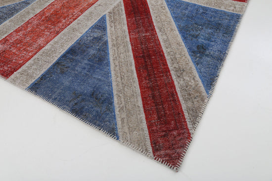 8x10 British Flag Patchwork Rug - 22675