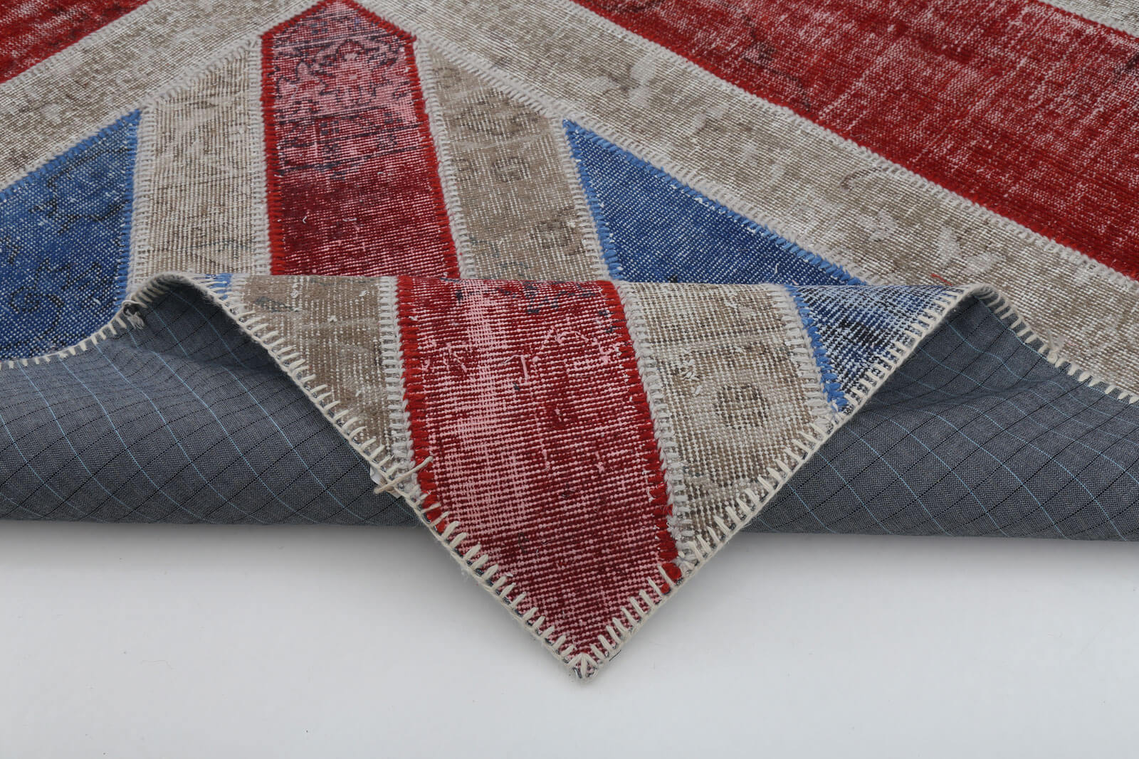 8x10 British Flag Patchwork Rug - 22675