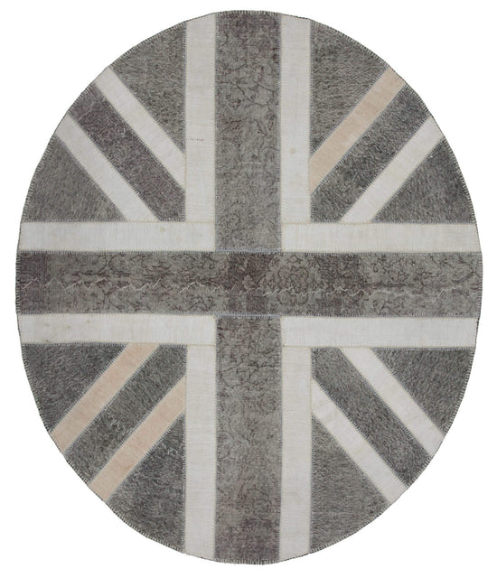 7x8 British Flag Patchwork Rug - 22676