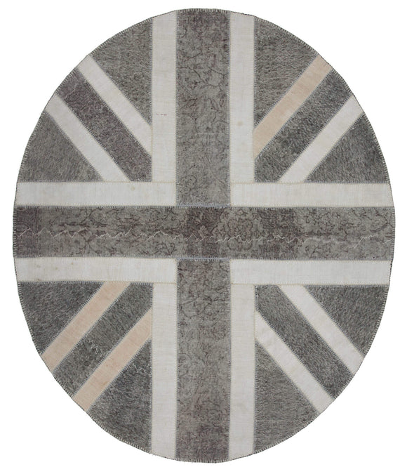 7x8 British Flag Patchwork Rug - 22676