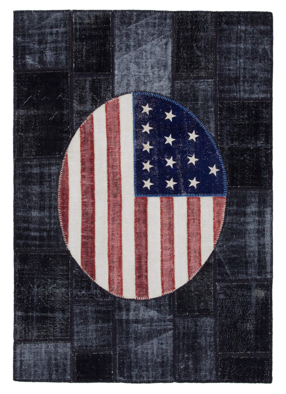 6x8 Usa Flag Patchwork Rug - 22678