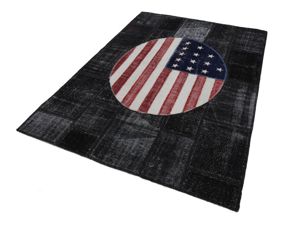 6x8 Usa Flag Patchwork Rug - 22678