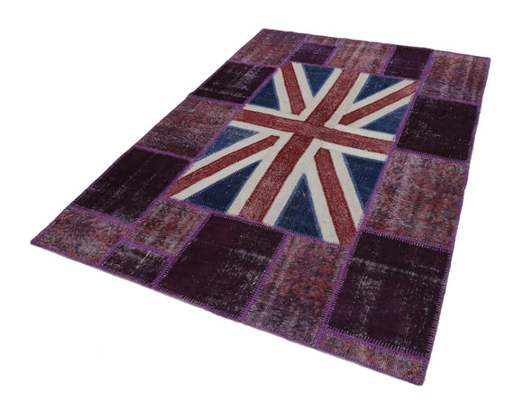 6x8 British Flag Patchwork Rug - 22679