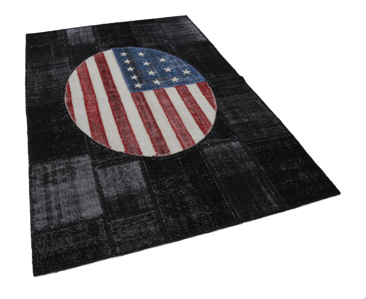 6x8 Usa Flag Patchwork Rug - 22680
