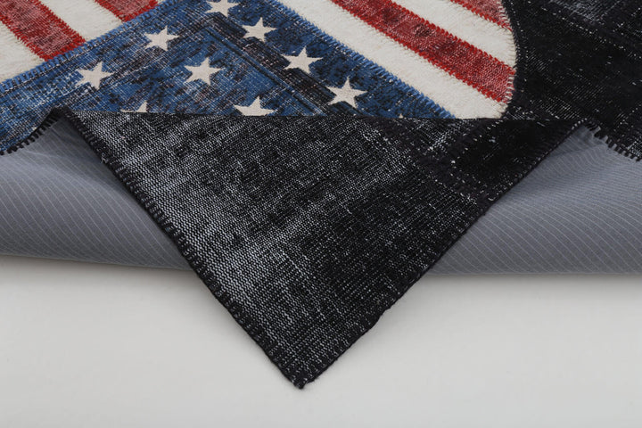 6x8 Usa Flag Patchwork Rug - 22680