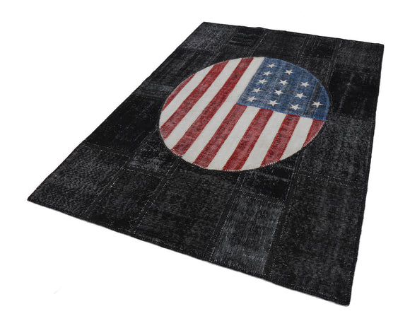 6x11 Usa Flag Patchwork Rug - 22681
