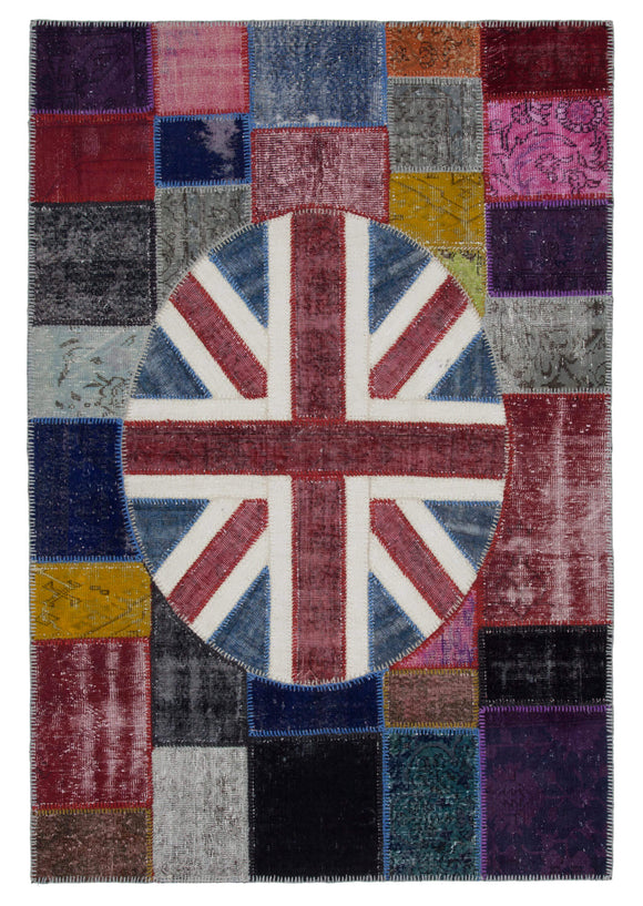 6x8 British Flag Patchwork Rug - 22682