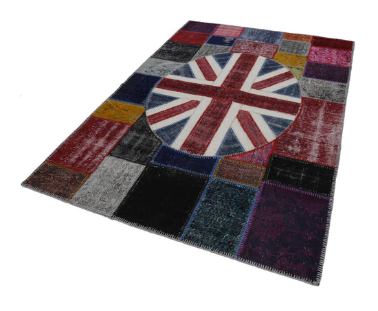 6x8 British Flag Patchwork Rug - 22682