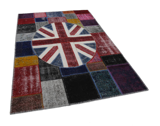 6x8 British Flag Patchwork Rug - 22682