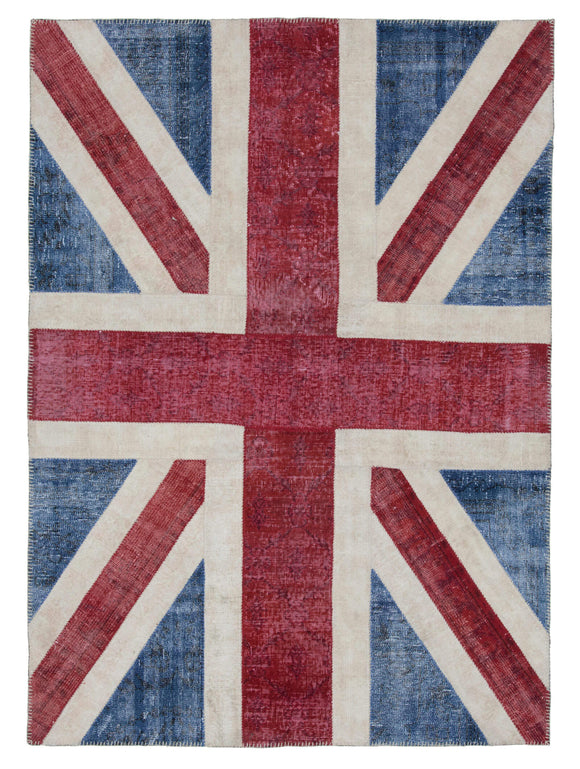 6x8 British Flag Patchwork Rug - 22686
