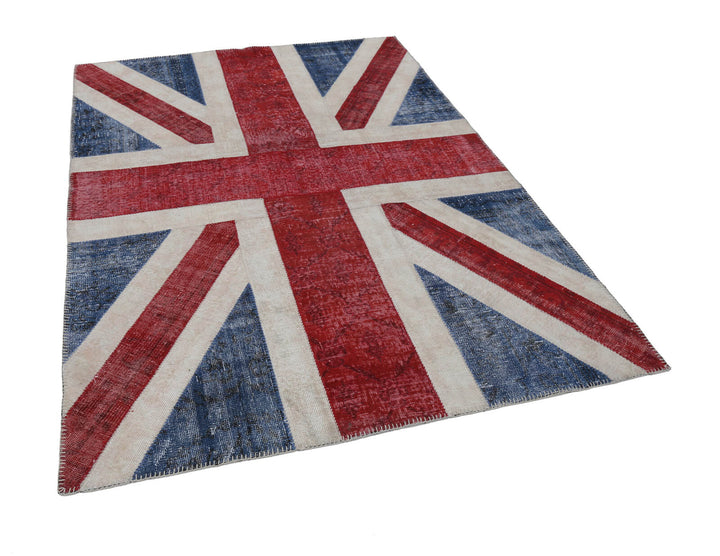 6x8 British Flag Patchwork Rug - 22686