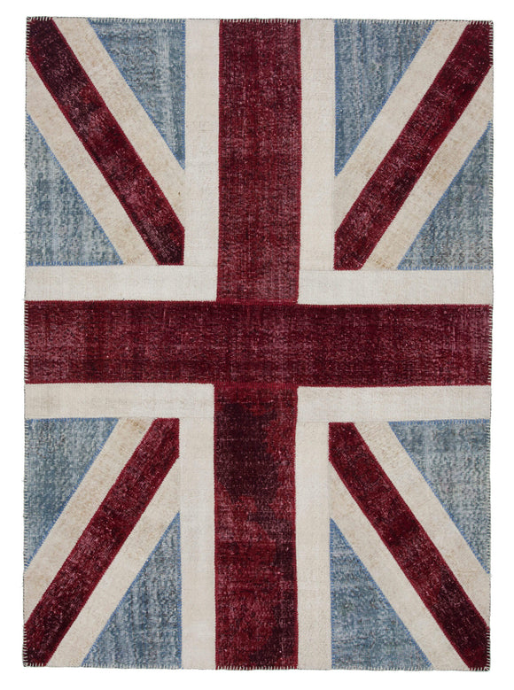 6x8 British Flag Patchwork Rug - 22689