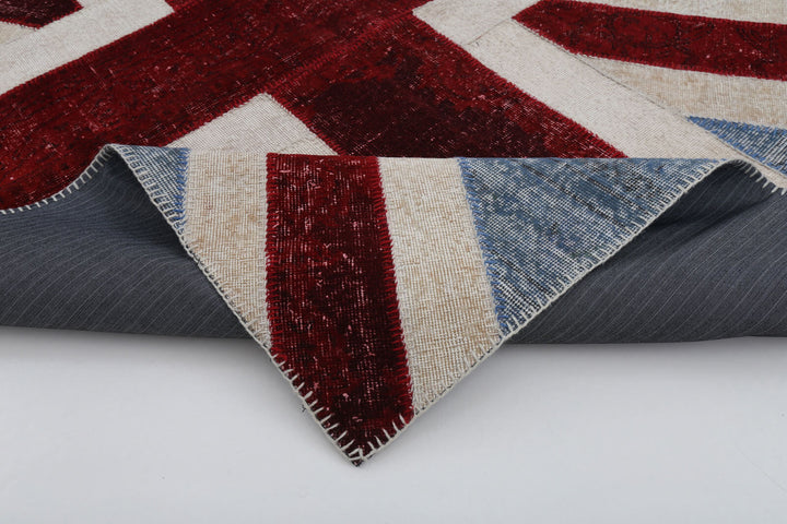 6x8 British Flag Patchwork Rug - 22689