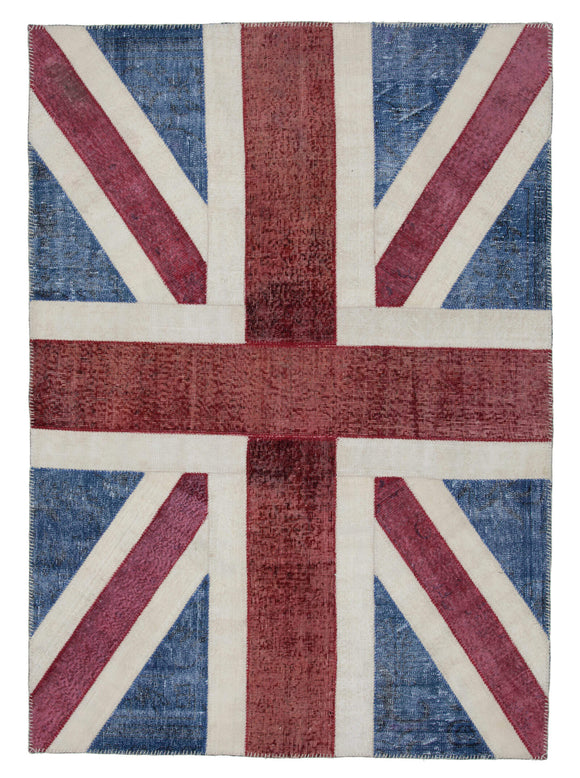 6x8 British Flag Patchwork Rug - 22690