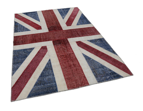 6x8 British Flag Patchwork Rug - 22690