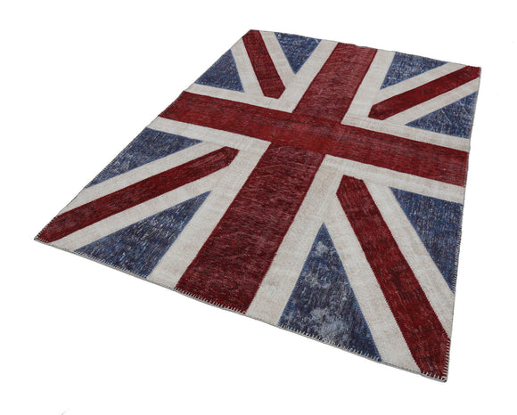 6x8 British Flag Patchwork Rug - 22695