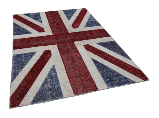 6x8 British Flag Patchwork Rug - 22695