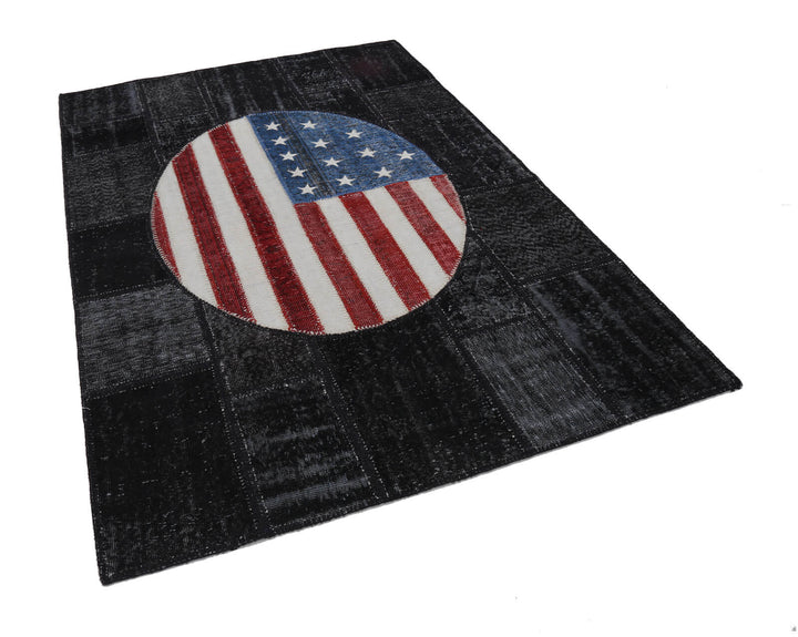 6x8 American Flag Patchwork Rug - 22697