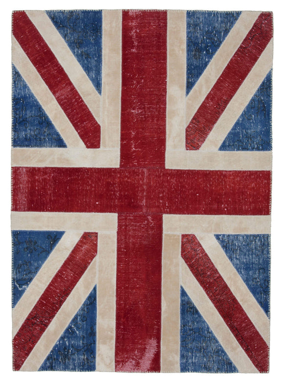6x8 British Flag Patchwork Rug - 22698