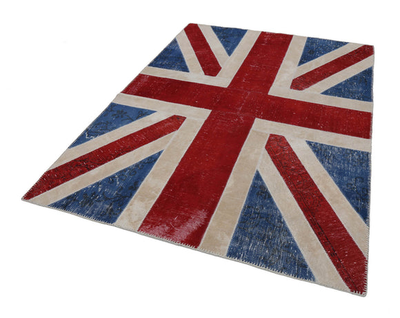 6x8 British Flag Patchwork Rug - 22698