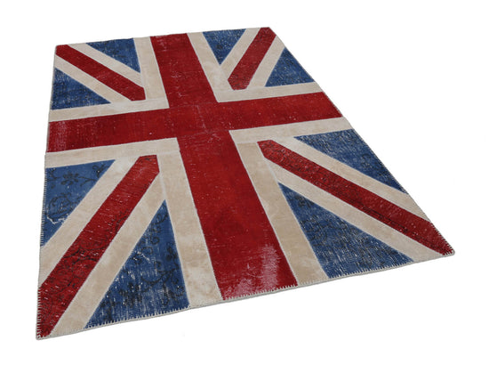 6x8 British Flag Patchwork Rug - 22698