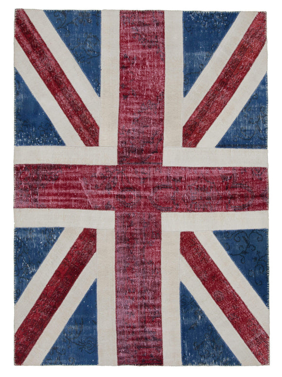 6x8 British Flag Patchwork Rug - 22701