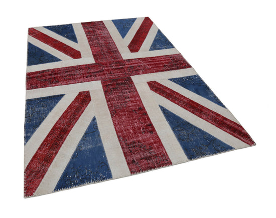 6x8 British Flag Patchwork Rug - 22701