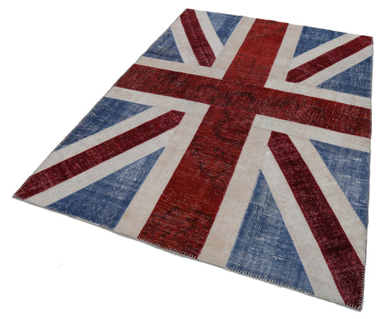 6x8 British Flag Patchwork Rug - 22704