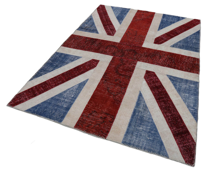 6x8 British Flag Patchwork Rug - 22704
