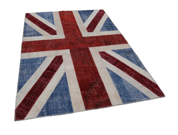 6x8 British Flag Patchwork Rug - 22704