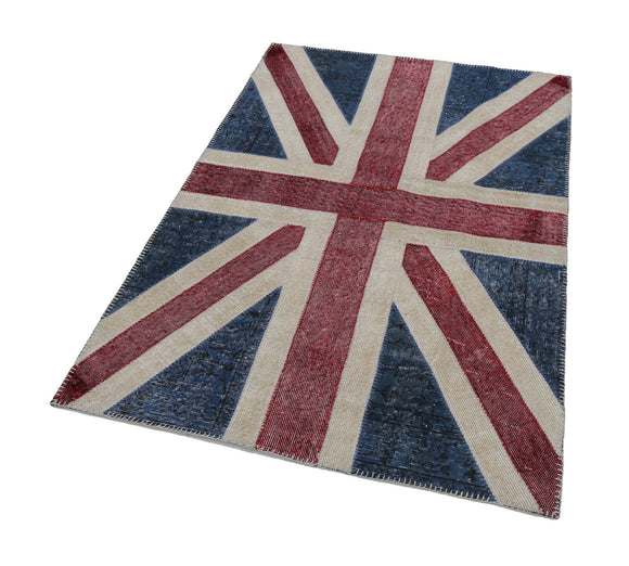 4x6 Uk Flag Patchwork Rug - 22719